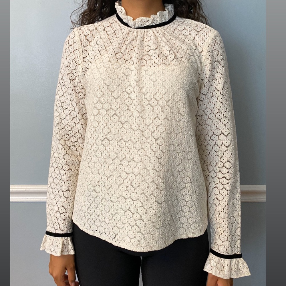 White Floral Print Blouse